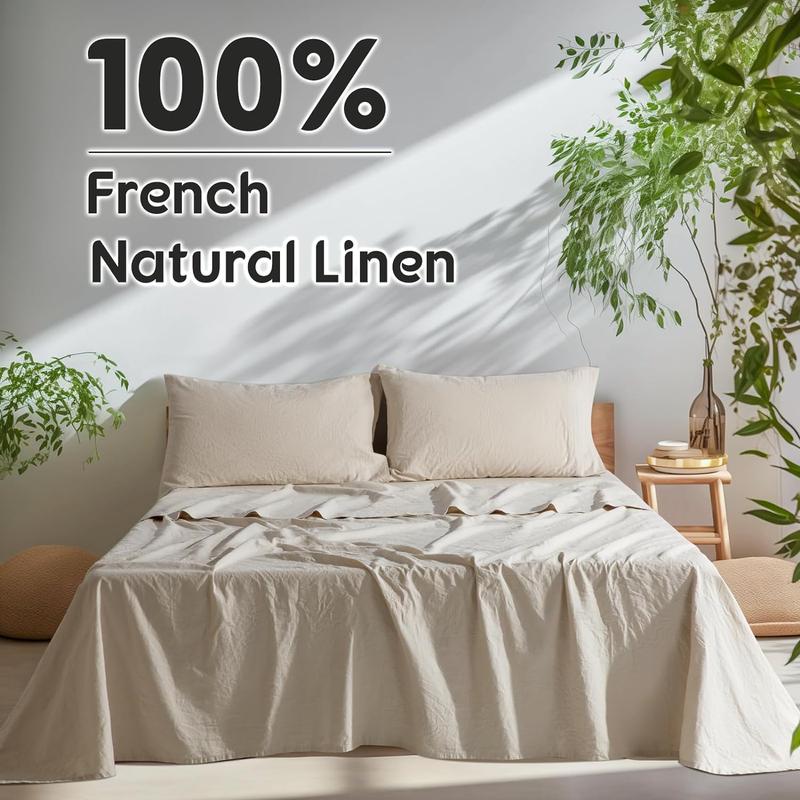 Natural French Linen Sheet Set