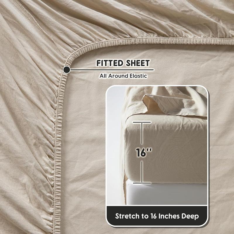 Natural French Linen Sheet Set