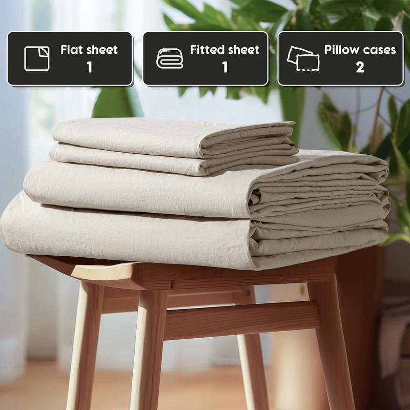Natural French Linen Sheet Set